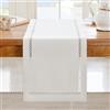 Aoztio Runner Tavola Moderno, Runner Tavolo Bianco Sporco 33 x 180 cm
