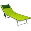 o-day Telo Mare Microfibra Con Tasche Laterali Cuscino Poggiatesta Gonfiabile 190x70cm Teli Mare Con Elastici Per Lettini (Verde)