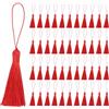QUARKZMAN 45Pz Nappe per Segnalibri Setose Nappine Colorate Artigianali Fatte Mano Mini Nappes per Decorazioni Morbido Filo per Gioielli Portachiavi Souvenir Laurea Cucito Abiti, Rosso