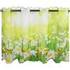 Delindo Lifestyle Tendina da cucina con prato estivo verde, tenda da bistrò, moderna e semitrasparente, per la primavera e l'estate, 45 x 85 cm