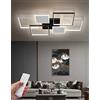 QYSMGS Illuminazione a Soffitto a Led Lampade a Soffitto Rettangolari Moderne Per Il Soggiorno Dimmerabile Con Telecomando Contro Plafoniera ad Incasso per Il Soggiorno Camera da Letto Parlour (110cm-Nero)