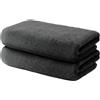 Ôhm Set di 2 Asciugamani Viso 50x100 cm | Piccoli Teli de Doccia per Ospiti e Mani | 100% Cotone | Spugna Morbido e Assorbente | 500g/m2 | Hotel e B&B | Oeko-TEX | Ôhm | Grigio scuro