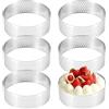 Huybaa 6 Pezzi 8 cm Anello Microforato Crostata, Rotondi per Torte, Stampo Rotondo Forato in Acciaio Inox 430, Anello Traforato per Crostate Pasticceria Mini Torte Mini Pizze Muffin