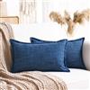 LRartdeco Copri Cuscini per Divano Copricuscini Federe Cuscini Divano Stile Bohémien Copricuscino Cuscino Rettangolari Copricuscino Letto Stile Villa Rustico per Cucina Camera da letto Fattoria 30x50 cm Blu