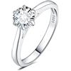 JewelryPalace 0.5ct Classic Anello Solitario Donna Argento 925 con Creato Moissanite, Diamante Simulato Anelli con Pietra Rotonda, Semplice Fedine Fidanzamento in Argento Set Gioielli Donna 13