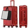 yuweijie Valigia grande con coque in alluminio 100% puro. Valigia Trolley con 4 Ruote Doppie Girevoli e Lucchetto TSA Integrato(XL,Rosso)
