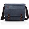 FANDARE Borsa a Tracolla Borse a spalla per 14 Pollici PC Ventiquattrore Borse Messenger di tela Uomo Donna Borsa postino Borsetta per viaggio lavoro scuola business università Pendolare Blu L