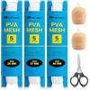 Realure 3 Pezzi 5 m di Rete PVA per Pesca 25 mm/37 mm/44 mm di Larghezza Rete PVA Borse per Carpa con Forbici, Rete PVA per Esche di Carpa, a Fusione Rapida in PVA Sacchetti da Pesca (25 37 44mm)