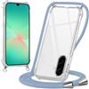 Oelrstfe Cover con Cordino per Samsung Galaxy A26 5G, Trasparente Silicone Custodia con Regolabile Collana Laccio Tracolla, Antigraffio Proteggere Case Corda per Samsung Galaxy A26 5G, Blu