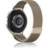 RoYiio Metallo Cinturino per Samsung Galaxy Watch 7 6 5 4 Cinturini Galaxy Watch FE 40mm Galaxy Watch 6 4 Classic Galaxy Watch 5 Pro Cinturino con Pulsante in Acciaio Inossidabile - Luce Stellare