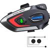 VCOROS Casco Moto Auricolare,VR1 Casco Moto Bluetooth Auricolare per Singola,IPX6 Impermeabile Cancellazione del Rumore per Vivavoce AI Voice Control,Controllo Musica (Soft Mic)