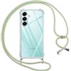 Pnakqil Cover per Samsung Galaxy A16 5G con Cordino, Trasparente Custodia con Laccio Tracolla Cellulare Girocollo Collana Protettiva per Samsung A16 5G 6.7, Verde