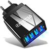 keegoo 4 Caricatore Usb QC 3.0 Rapido Caricatore Muro Caricabatterie Spina Alimentatore USB Multiplo Alimentatore Presa Carica Adattatore IPhone Samsung Huawei Xiaomi HTC LG Motorola Honor IPad Etc