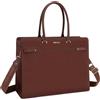 MOSISO Custodia Laptop Donna,15,6 Pollici Borsa Tote PC Portatile,Impermeabile Pelle Front Magnetic Clasp Tasca Borsa Lavoro Large Capacita Computer Valigetta Tracolla per Ufficio Viaggio, Marrone