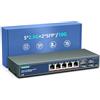 YuanLey 7 Porte 2,5G Switch Ethernet Umanaged, 5 Port 2,5G Base-T, 2 Port 10G SFP, Compatibile 10/100/1000M, Metallo Senza Ventola, Switch di Rete YuanLey 2,5Gbe da Tavolo/Muro per AP Wireless, NAS, PC