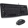 Logitech MK120 Kit Tastiera e Mouse Cablati, Layout Arabo Qwerty, Nero