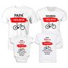Puzzletee Tshirt Famiglia Personalizzabili - Ciclisti - Bicicleta - Passione Bici - Bike [ PERSONALIZZA Nomi Figli ] - papà - Mamma - Figli - Body Neonato - Set Magliette Famiglia
