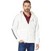 U.S. POLO ASSN. Felpa con cappuccio da uomo standard USPA con zip intera, a righe, bianca