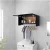 Gecheer Armadio Nero 70x32,5x35 cm in Legno Multistrato,Armadio Sospeso,Mobile Pensile da Bagno,Mobile per Lavatrice,Armadietto da Parete per Il Cucina,Bagno o Zona Lavanderia,P808243