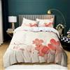 Generic Rosso Chiaro Copripiumino 250x200 Fiore di prugna astratto floreale Stampa Copripiumino Matrimoniale, Parure Copripiumino in Microfibra Ipoallergenico, 1 Copripiumone con Cerniera + 2 Federa 50x80 cm