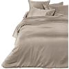 INTRECCI Copripiumino Matrimoniale Tortora in Raso di Cotone con Trama Liscia - Perfetto per un Sonno Rigenerante, Parure Sacco Piumino 250x200 cm e 2 federe Letto 2 Piazze