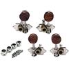 Alnicov Tuning Pegs Machine Heads 2R2L Tuner con pulsante di accordatura in legno per chitarra a 4 corde Ukulele