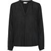Kaffe Camicetta da Donna con Scollo a V a Maniche Camicia, Nero Intenso, 50
