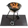 S&M 650017 - Tappeto nero protettivo per barbecue, camino e stufa 1,2 m x 1 m | Protegge il pavimento da grasso, cenere e sporco | Resistente e adatto all'esterno | 5 anni di garanzia
