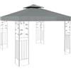 EPFHR Gazebo 3 x 3 m, impermeabile, doppio tetto, copertura di ricambio per gazebo da giardino, copertura di ricambio per feste (grigio, 3 x 3 m)