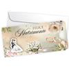 LINA OFFICINE GRAFICHE CREATIVE Biglietto Matrimonio Scorrevole con Busta, Design Floreale con Anelli, 22 x 10,5 cm