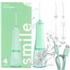 Smilekit Idropulsore | Flosser elettrico | Irrigatore portatile | Irrigatore ricaricabile | Approvato dal dentista | Batteria da 60 giorni | Ricarica USB-C | 4 modalità | 3 scelte di colore (verde