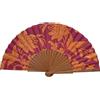 Tusitala Barcelona Ventaglio in Legno e Cotone Alba - 100% Artigianale e Spagnolo - Include Custodia in Iuta Naturale - Accessorio di Moda Fatto a Mano - Misura 23 cm.
