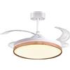 Bel Air Home - Ventilatore da Soffitto COSMOS, Motore DC, Pale Dispiegabili, Luce LED 36W (3000K, 4000K, 6500K), Telecomando Incluso (Legno Bianco)