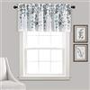 Lush Decor, Valance, Tenda filtrante per finestra, motivo floreale, colore: blu e grigio