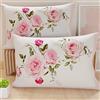 PETTI Artigiani Italiani - Federe Cuscini Letto, Coppia di Federe 50x80 cm, Federa Copricuscino, Federe in Microfibra Anallergica, Made in Italy, Federe Floreale 20 Bianco