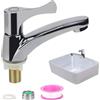 RUCUDIM Piccolo rubinetto per ospiti, rubinetto in acciaio inox, rubinetto monocomando per il bagno con filtro per cucina, bar