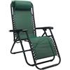 Totò Piccinni Sedia Gravity gravità Zero Sdraio da Giardino Poltrona Relax Pieghevole Salvaspazio Tubolari Acciaio 24mm Reclinabile Tessuto in Textilene (Verde)