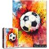 Tucocoo Puzzle di palla da calcio per adulti, 1000 pezzi, puzzle di arte ad acquerello per adulti fai da te puzzle per la decorazione della casa, puzzle impegnativo per la famiglia, perfetto per