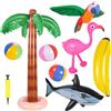 mizikuu Set di 9 palme gonfiabili in noce di cocco, palme gonfiabili, fenicottero, giochi gonfiabili, banane, spiaggia, squalo, piscina, giocattolo per l'estate
