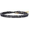 GAVU Bracciale da Donna Doppio Strato con Perline Quadrate di Tormalina Nera, Bracciale Tormalina Nera da Donna Minimalista
