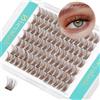 Obeyalash Ciglia Finte Ciuffetti Marrone Extension Ciglia Naturali Singole a Grappolo Estensioni D Curl 12mm DIY Ciuffi Lashes (SNR013-Brown-12mm)