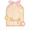 Gosknor Biglietti per le Tappe Mensili del Neonato, Fiocco e Fiore Baby Milestone Cards con 11 Numeri Graziosi Cartelli le Tappe Della Nascita Accessori Fotografici per Registrare Crescita del Bambino