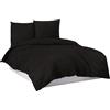 Mixibaby Biancheria da letto, copripiumino in 100% cotone, 135 x 200 cm, 155 x 220 cm, 200 x 200 cm, 200 x 220 cm, colore: nero, dimensioni: 200 x 220 cm