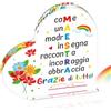 DPKOW Regali per Maestra, ltaliano Regalo Maestre Fine Anno, Pensieri per Maestre Asilo, Grazie Maestra Targa in Acrilico a Forma di Cuore, Idee Regalo Insegnanti Natale Compleanno Regali
