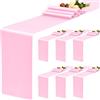 YMHPRIDE Confezione da 6 runner da tavola rosa in raso, runner da tavola in seta lungo 30x180 cm per la decorazione della tavola di banchetti di compleanno di feste di matrimonio - Rosa