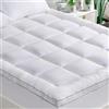 GRT Topper Matrimoniale 160x190 cm e Coprimaterasso - Spessore spesso di 6 cm, Superficie in Bambù, Imbottitura 3D Snowdown - Traspirante, Morbido, Silenzioso.