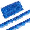 GORGECRAFT 11m 3cm Paillettes Organza Pizzo Bordo Elastico Tessuto Plissettato Nastro Blu Reale Maglia Arricciata Elastico Frangia Increspata Applique Rifinitura per Cucire Pacchi Regalo Stoffa