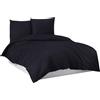 Mixibaby Biancheria da letto, copripiumino 100% cotone, 135 x 200 cm, 155 x 220 cm, 200 x 200 cm, colore biancheria da letto: nero, dimensioni lenzuolo: 200 x 200 cm