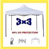 GrecoShop GAZEBO RICHIUDIBILE 3X3 Mt PADIGLIONE PIEGHEVOLE AUTOMATICO IMPERMEABILE A FISARMONICA COLORE BIANCO CON SACCA TELO DI COPERTURA adatto per Giardino Terrazza Fiera Feste Sagre Mercato Pic Nic Campeggio Bar Pub