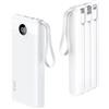 VRURC USBC Power Bank10000mAh, powerbank con 4 cavi integrati USB C Batteria, Caricatore Portatile LED Digitale Display con 4 uscite & 2 Ingressi compatibile con iPhone Android - Bianca